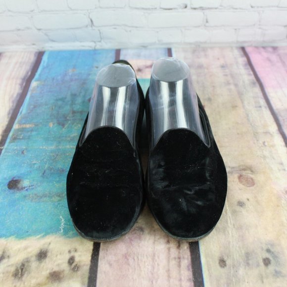 Cole Haan Black Velvet Smoking Slip on Flats Shoes Size 8.5 M - Picture 5 of 9